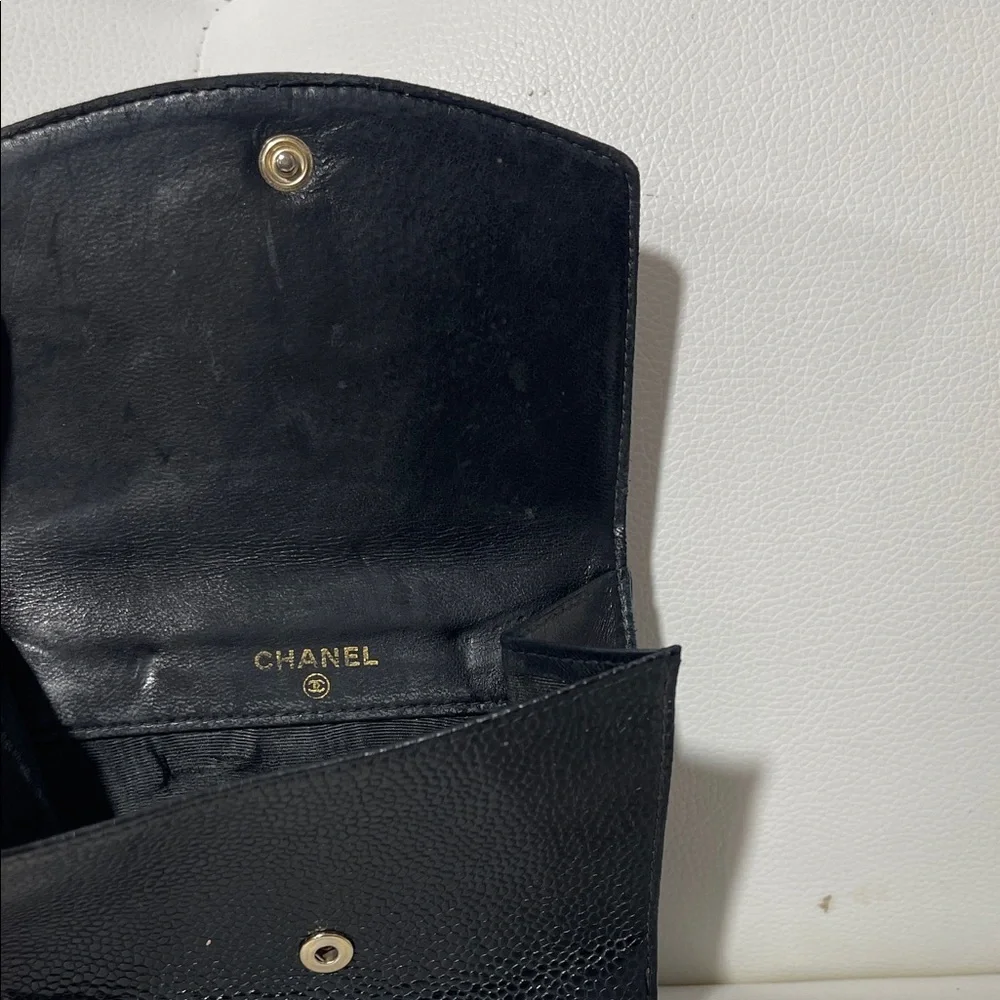 Authentic CHANEL Timeless CC Logo Caviar Leather Wallet